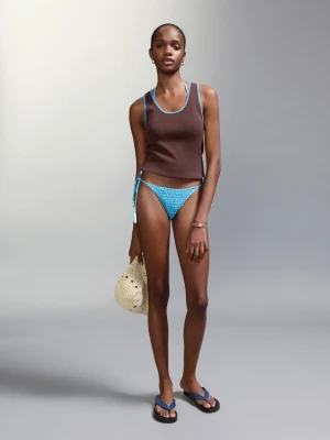 Marszczone bikini z figami ze średnim stanem niebieski - Dziewczyna - - MANGO TEEN