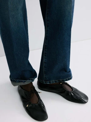 Marszczone buty z kokardą czarny - Kobieta - - MANGO