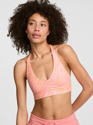 Marszczony biustonosz sportowy z głębokim dekoltem PINK Relay Victoria's Secret