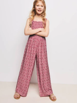 Marszczony kombinezon z nadrukiem różowy - Dzieci - - MANGO KIDS