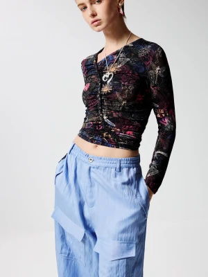 Marszczony T-shirt z graffiti Desigual