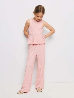 Zdjęcie produktu Marszczony top z wiązaniami różowy - Dzieci - lata - MANGO KIDS
