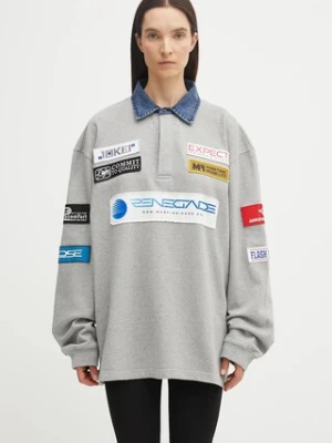 Martine Rose bluza bawełniana Rugby Polo damskie kolor szary z aplikacją 672JE07045