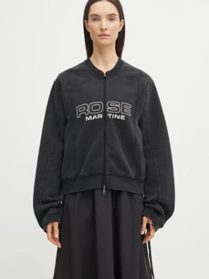 Martine Rose bluza bawełniana Shrunken Zip Up Crew damska kolor czarny wzorzysta 670JS01002CW