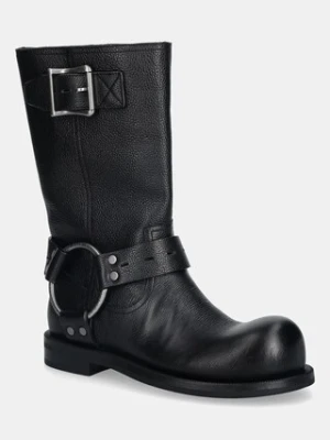 Martine Rose botki skórzane O Ring Moto Boot kolor czarny na płaskim obcasie 1076LP21001