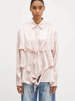 Martine Rose koszula Knotted Shirt damska kolor różowy relaxed z kołnierzykiem klasycznym 436WS08106