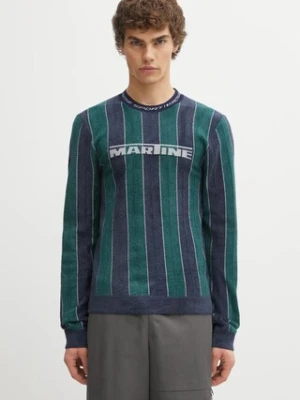 Martine Rose longsleeve Sporty Logo Crew Neck kolor zielony wzorzysty 982YA20407