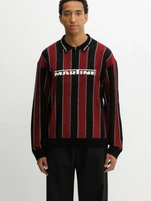 Martine Rose longsleeve Sporty Logo Polo kolor bordowy wzorzysty 981YA20027