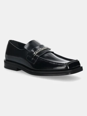 Martine Rose mokasyny skórzane Square Toe Loafer męskie kolor czarny 1026LP11001M