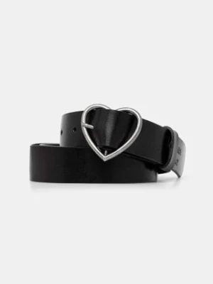 Martine Rose pasek skórzany Heart Belt kolor czarny 1142LP10001