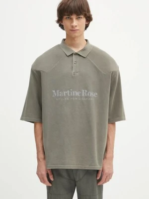 Martine Rose polo bawełniane Padded męski kolor zielony z nadrukiem 654JE02411L
