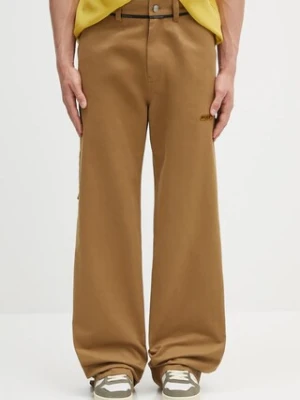 Martine Rose spodnie bawełniane Carpenter kolor zielony szerokie medium waist 843WP02411