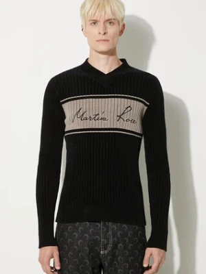 Martine Rose sweter Chenille V-Neck Jumper kolor czarny  946YA02008