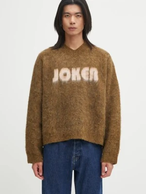 Martine Rose sweter z dodatkiem wełny Brushed Mohair V-Neck męski kolor brązowy ciepły 948YA0700