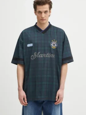 Martine Rose t-shirt Football kolor zielony z nadrukiem 179JT11024