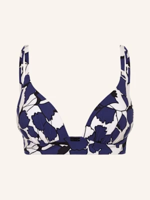 Maryan Mehlhorn Góra Od Bikini Bralette Blue Leaves blau