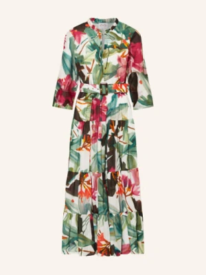 Maryan Mehlhorn Sukienka Plażowa Mystic Z Jedwabiu, Z Rękawami 3/4 gruen