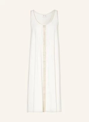 Maryan Mehlhorn Sukienka Plażowa The White Collection Z Ozdobnymi Perełkami weiss