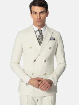 MARYNARKA CASTELLO BEŻOWA SLIM FIT DWURZĘDOWA Recman