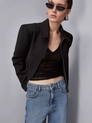 Marynarka cropped „Essential” z suwakiem PATRIZIA PEPE