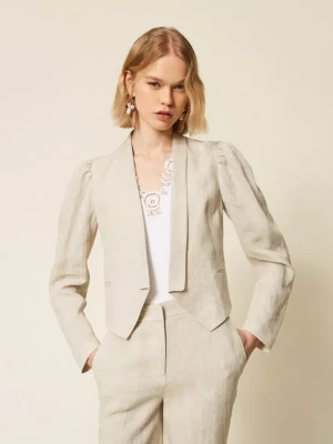MARYNARKA CROPPED Z LNU Z LUREKSEM TWINSET
