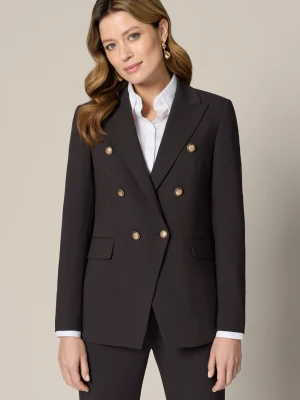 Marynarka Damska Brązowa z Wiskozą Canes Lancerto