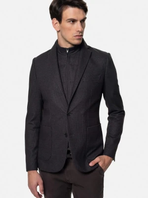 MARYNARKA DOZWIL BRĄZOWA SLIM FIT JEDNORZĘDOWA Recman