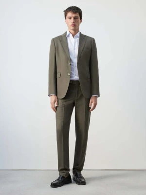 Marynarka garniturowa Amalfi slim fit khaki - Mężczyzna - - MANGO MAN