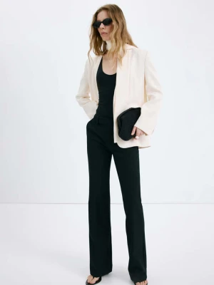 Marynarka garniturowa bez klap kremowy / écru - Kobieta - - MANGO