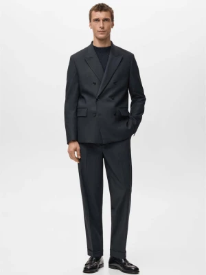 Marynarka garniturowa Boston slim fit dwurzędowa granatowy - Mężczyzna - - MANGO MAN