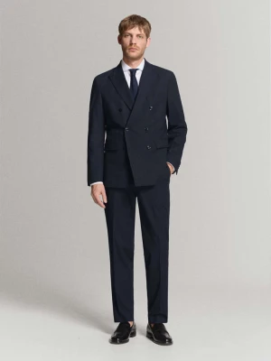 Marynarka garniturowa dwurzędowa Mónaco slim fit granatowy - Mężczyzna - - MANGO MAN