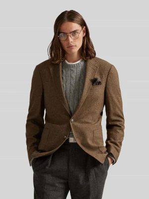 Marynarka garniturowa o kroju regular fit z dodatkiem wełny Polo Ralph Lauren Średniobrązowy melanż