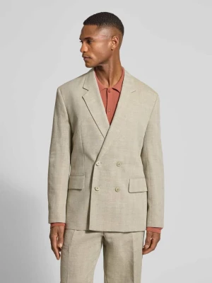 Marynarka garniturowa o kroju regular fit z mieszanka bawełny i lnu HUGO