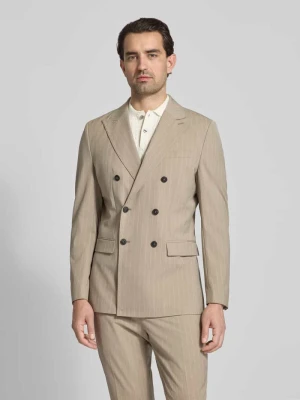 Marynarka garniturowa o kroju slim fit z mieszanki wiskozy model 'LIAM' Selected Piaskowy