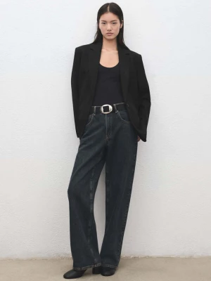 Marynarka garniturowa o prostym kroju z kieszeniami z klapami czarny - Kobieta - - MANGO