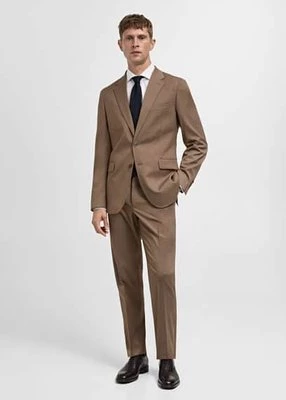 Marynarka garniturowa slim fit z tkaniny stretch mango man