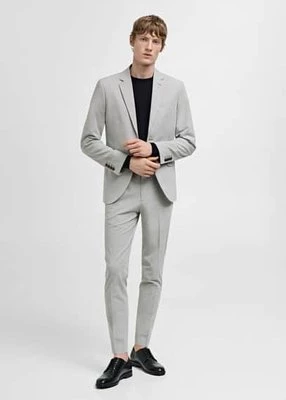 Marynarka garniturowa super slim fit z tkaniny stretch mango man