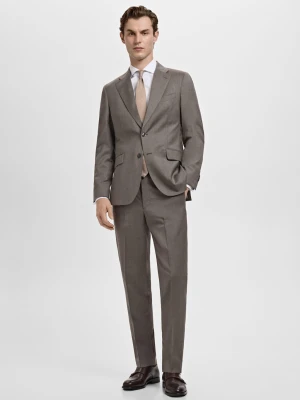 Marynarka garniturowa Venice z 100% wełny dziewiczej średni brązowy - Mężczyzna - - MANGO MAN