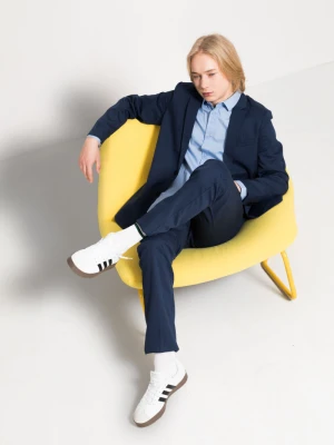 Marynarka garniturowa w drobną granatowo-czarną kratkę Reporter