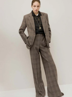 Marynarka garniturowa w kratkę brązowy - Kobieta - - MANGO