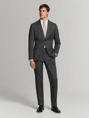 Marynarka garniturowa z 100% wełny slim fit szary - Mężczyzna - - MANGO MAN