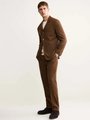 Marynarka garniturowa z flaneli z włoskiej wełny pomarańczowy - Mężczyzna - - MANGO MAN