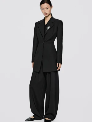 Marynarka Garniturowa Z Guzikiem − Limited Edition - Czarny - Massimo Dutti - Female