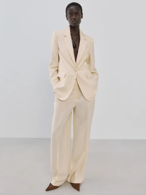 Marynarka garniturowa z lyocellu kremowy / écru - Kobieta - - MANGO