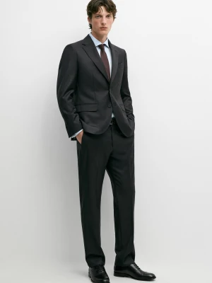 Marynarka Garniturowa Z Wełny Tropik 100% - Brudnoszary - Massimo Dutti - Male