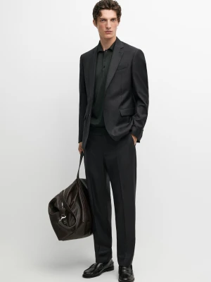 Marynarka Garniturowa Ze 100% Wełny - Brudnoszary - Massimo Dutti - Male