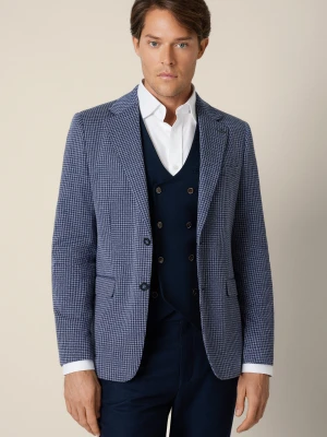 Marynarka Granatowa w Pepitę Madera Lancerto