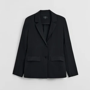 Marynarka jednorzędowa czarna z wiązaniem na tyle House