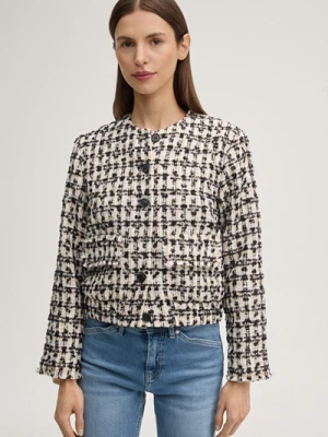 Marynarka Jenifer w kremowo-czarną kratkę Joop