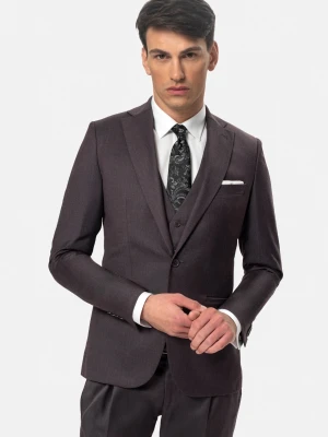MARYNARKA MALIANO FIOLETOWA SLIM FIT JEDNORZĘDOWA Z WEŁNY Recman